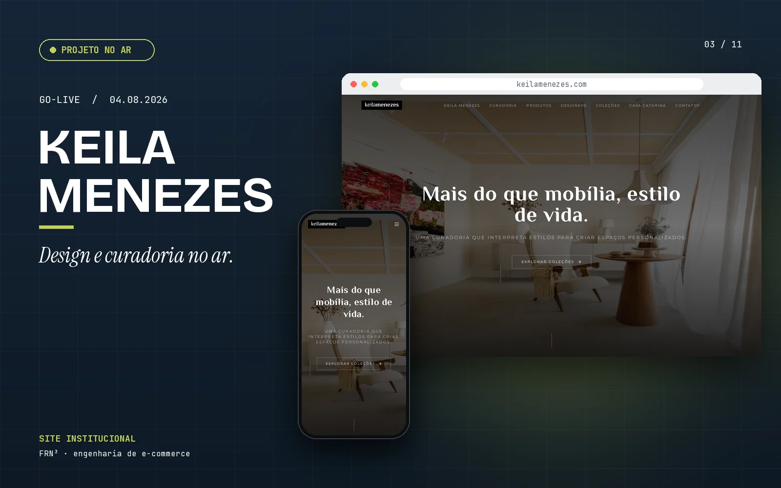 Keila Menezes: design e curadoria em um novo site